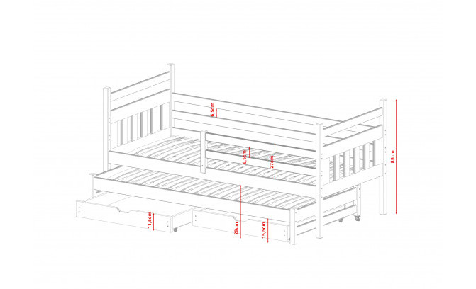 Одноэтажная кровать DENISO 180/80 без матрасов